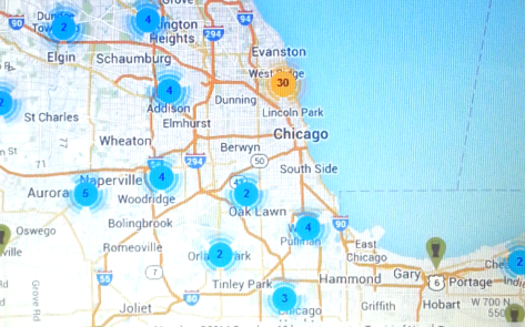 Breweries in the Chicagoland area (courtesy of craftbeer.com's Google map)