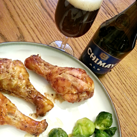 Chimay Bleue with chicken in spicy Asian zing paired perfectly!